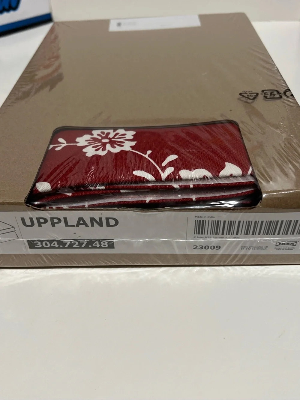 IKEA UPPLAND Ottoman Slipcover Red & White Floral Design